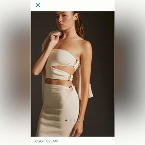 Anthropologie Bordeaux Strapless Cutout Dress NWOT